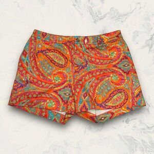 Lauren Ralph Lauren Paisley Shorts Orange Pink Comfort Summer Women’s Size 8P